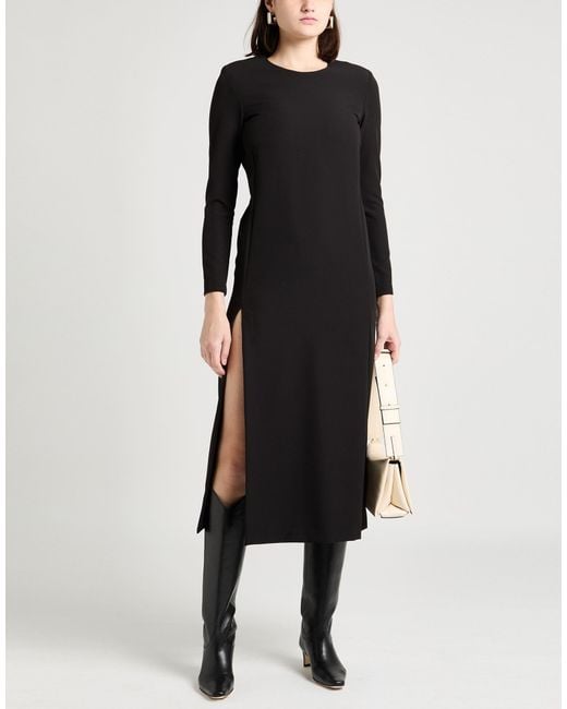 Compagnia Italiana Black Midi Dress Polyester, Elastane