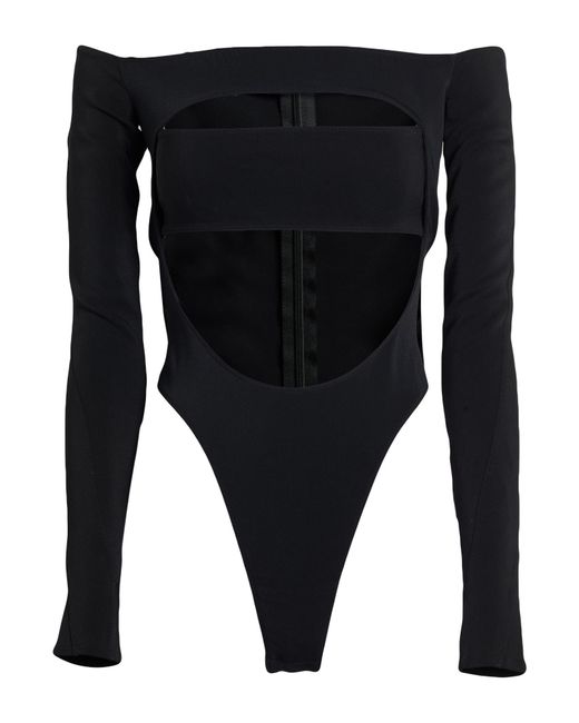 Mugler Black Bodysuit Viscose, Elastane