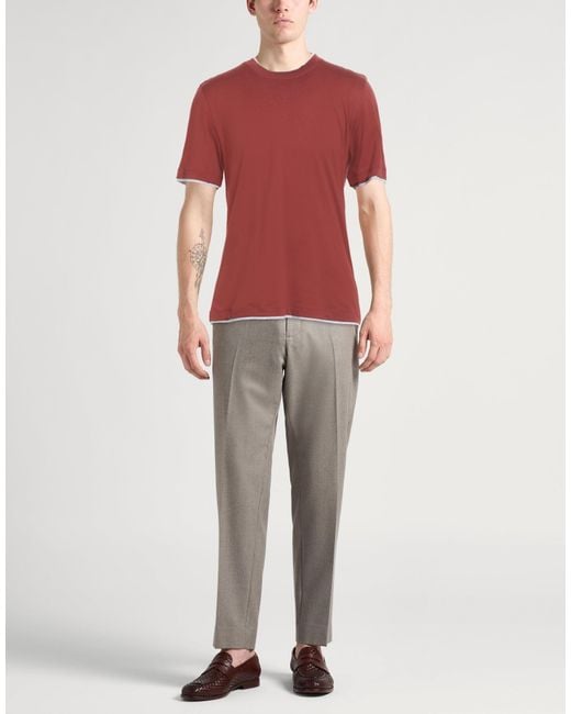 Brunello Cucinelli Red T-shirt for men
