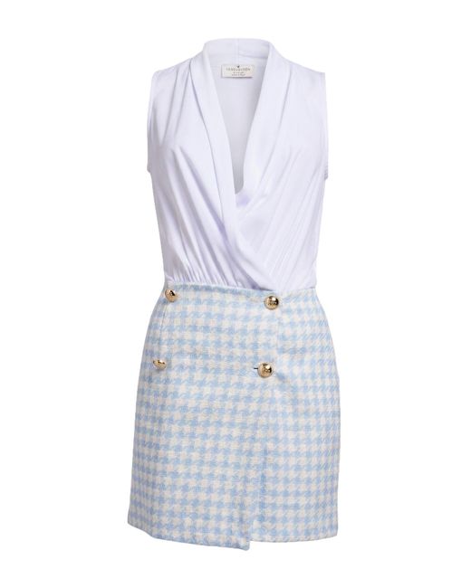 Rebel Queen Blue Mini Dress Cotton, Polyester