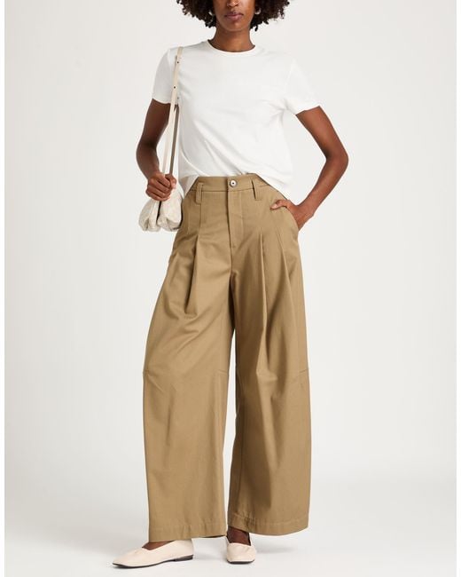 Brunello Cucinelli Natural Camel Pants Cotton, Ecobrass