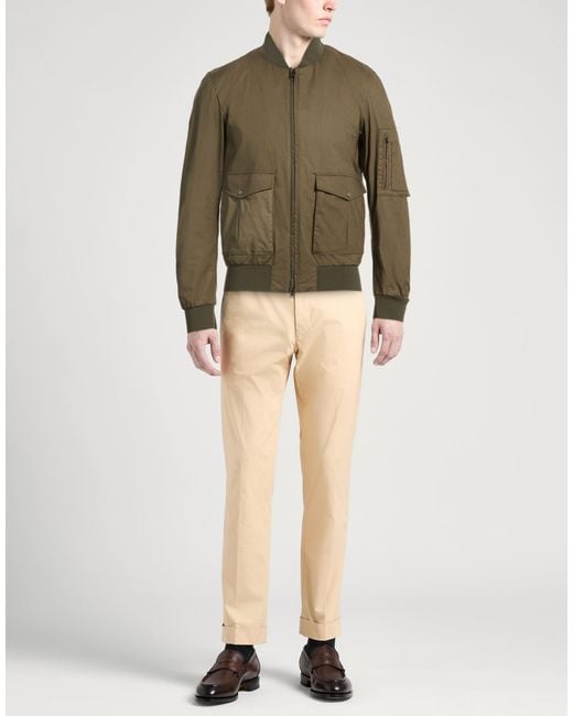 Herno Green Jacket Cotton, Elastane for men