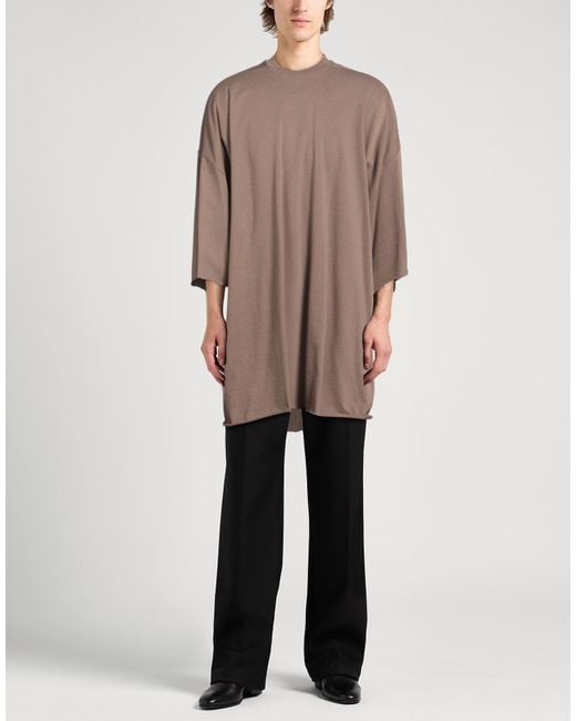 Rick Owens Brown Lead T-Shirt Cotton for men