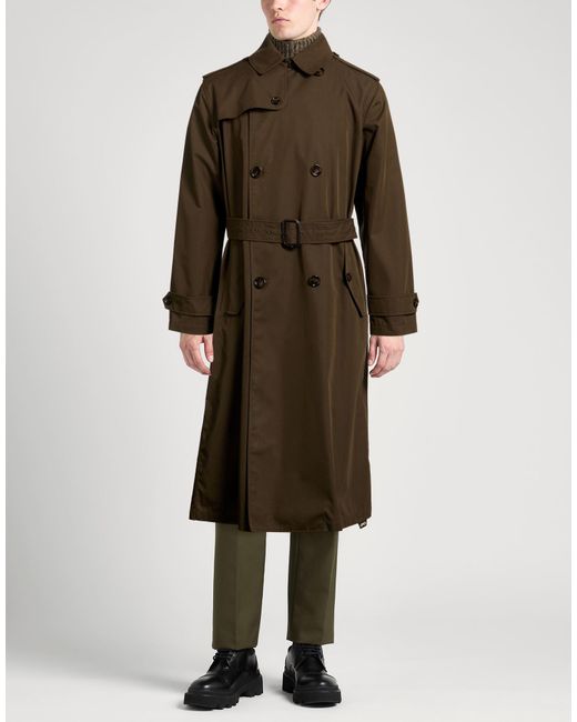 Aspesi Brown Military Overcoat & Trench Coat Cotton, Polyamide for men
