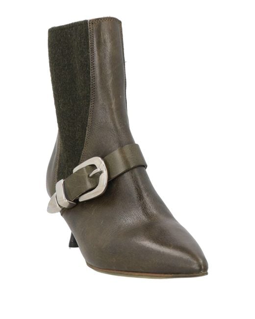 Fauzian Jeunesse Brown Dark Ankle Boots Leather, Textile Fibers
