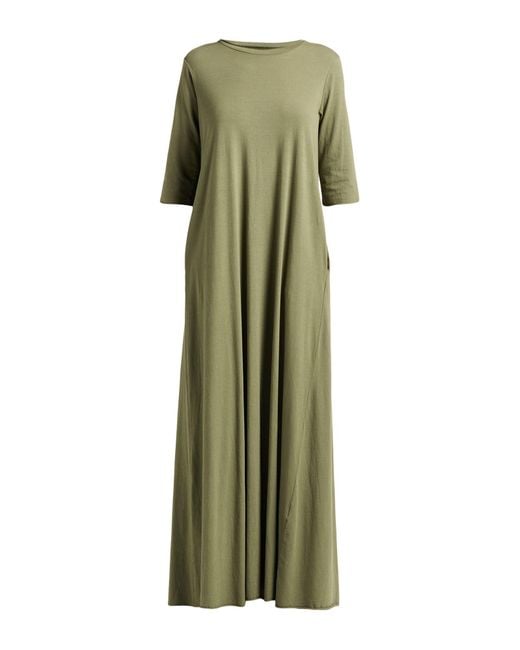 Labo.art Green Military Maxi Dress Cotton, Elastane