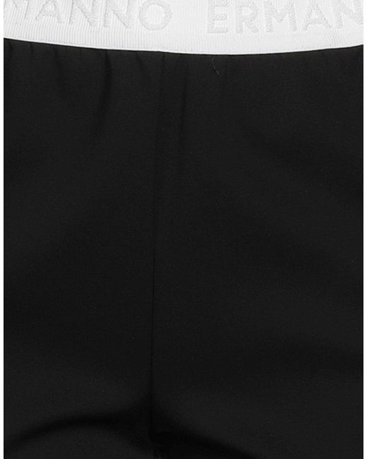 ERMANNO FIRENZE Black Pants Cotton, Polyamide, Elastane, Polyester