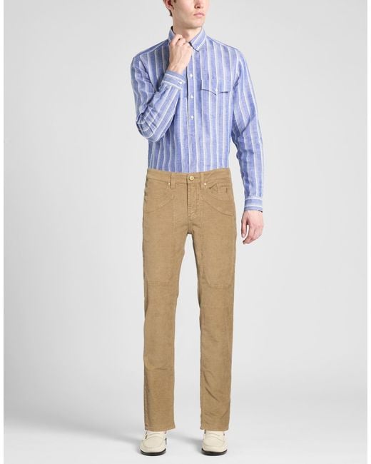 Jeckerson Natural Khaki Pants Cotton, Tencel, Elastane for men