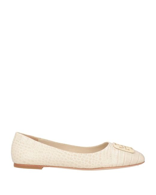 Tory Burch Natural Ballet Flats