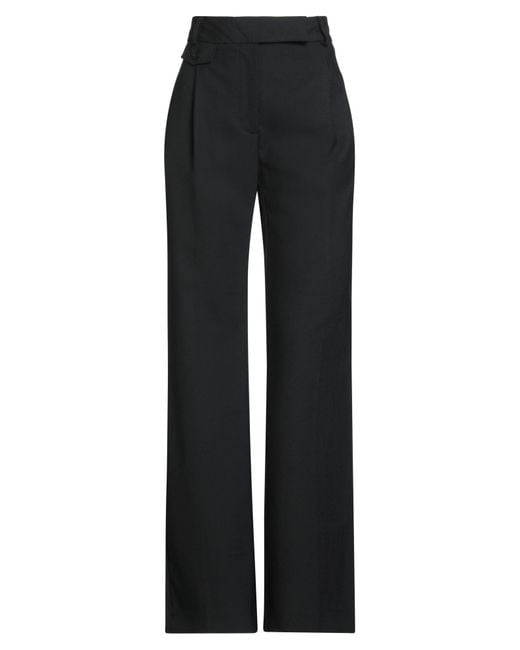 Semicouture Black Pants Polyester, Virgin Wool, Elastane