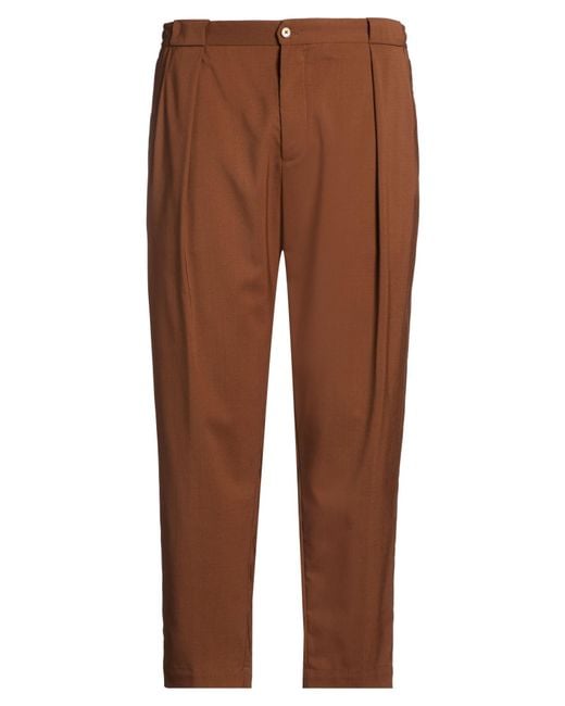 Briglia 1949 Brown Pants Virgin Wool, Polyester, Elastane for men