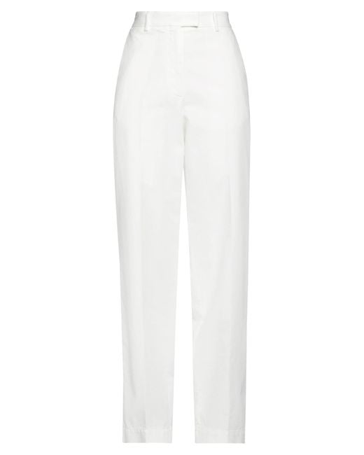 Cellar Door White Pants Cotton, Elastane