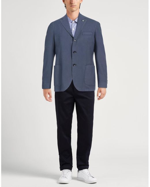 Luigi Bianchi Blue Blazer Virgin Wool for men
