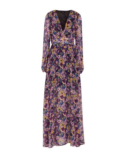 Liu Jo Purple Maxi Dress Polyester, Metallic Polyester