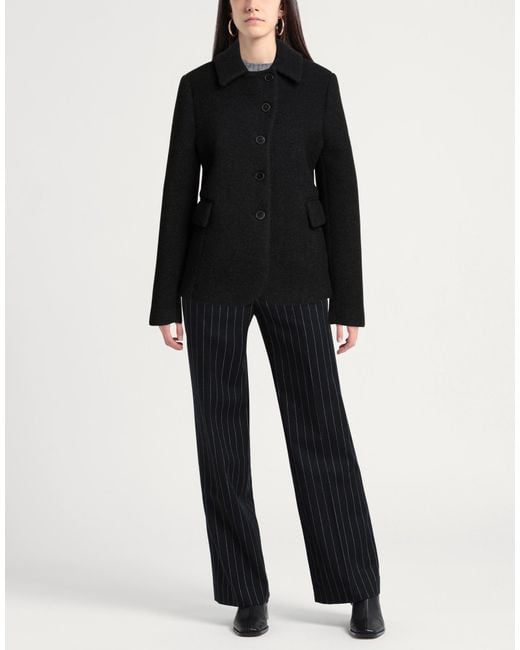 Douuod Black Jacket Polyester, Acrylic, Wool, Polyurethane