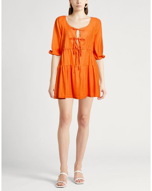 Casa Raki Orange Mini Dress Organic Cotton
