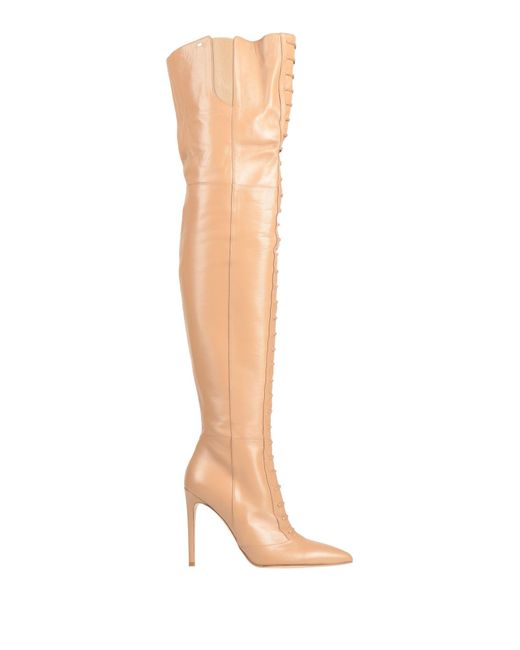 Elisabetta Franchi White Camel Boot Leather