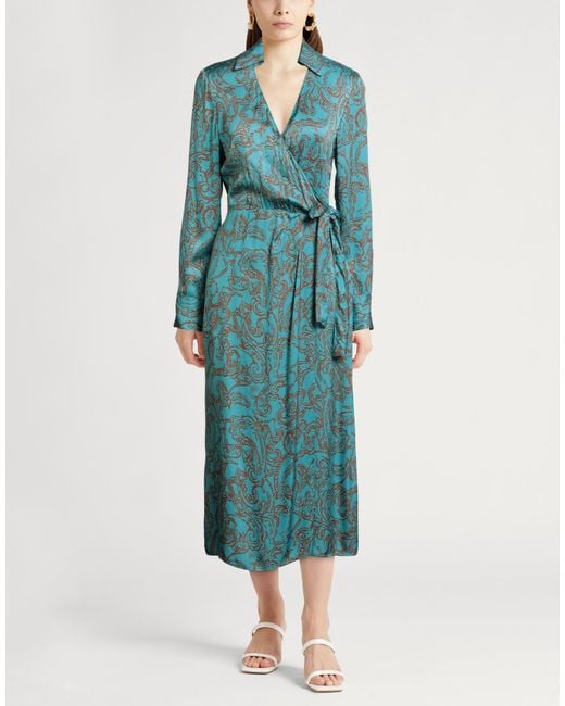 Liu Jo Green Deep Midi Dress Viscose
