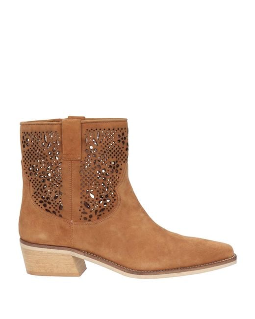 ERMANNO FIRENZE Brown Ankle Boots Leather