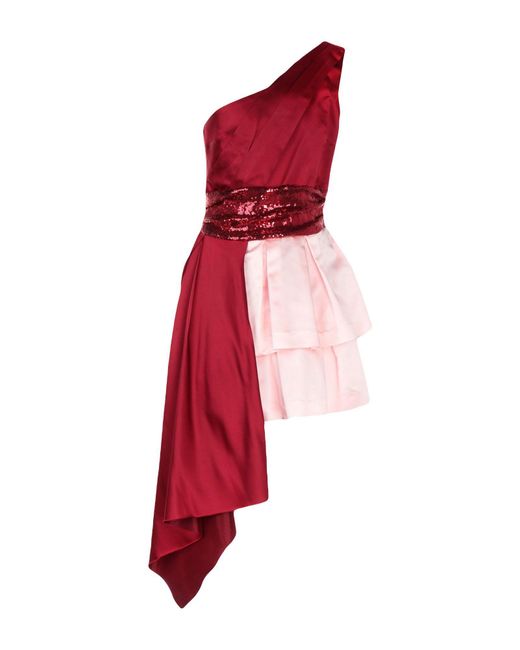 Christian Pellizzari Red Mini Dress Acetate, Polyester