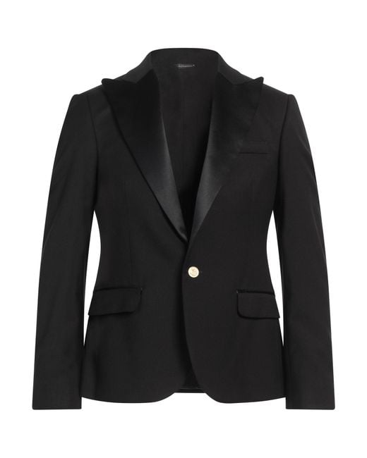 Daniele Alessandrini Black Blazer Polyester, Viscose, Elastane, Cotton for men