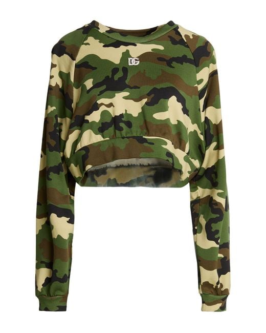 Dolce & Gabbana Green Military Sweatshirt Cotton