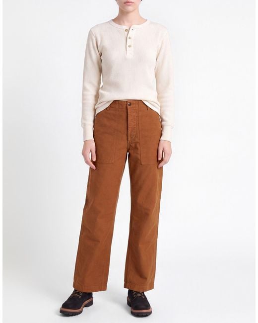 Fortela Brown Camel Pants Cotton, Wool