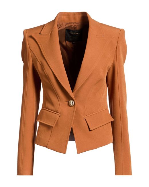 W Les Femmes By Babylon Brown Blazer Polyamide, Elastane
