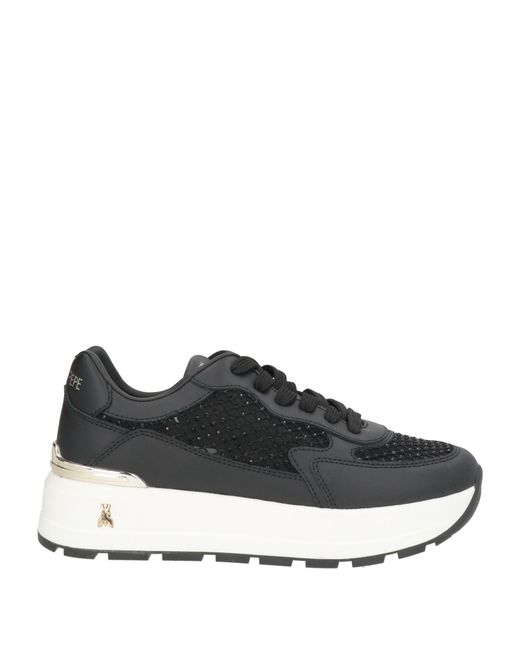 Patrizia Pepe Black Sneakers Leather, Textile Fibers