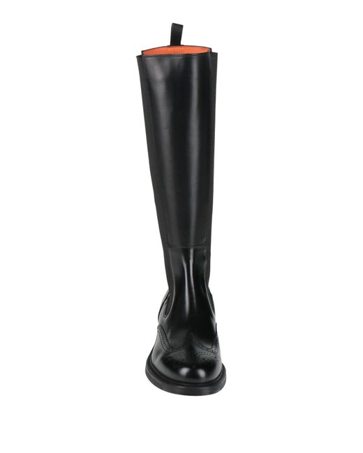Santoni Black Boot Leather for men