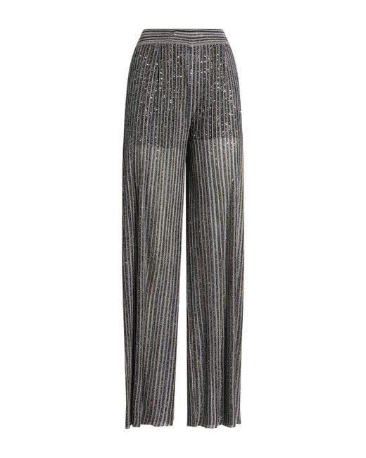 Missoni Gray Pants Viscose, Polyimide, Metallic Fiber