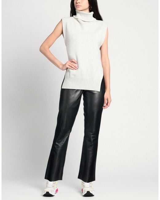 Myskin Gray Pants Leather
