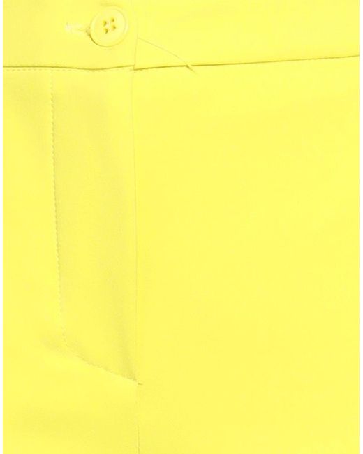 Sandro Ferrone Yellow Pants Polyester, Elastane