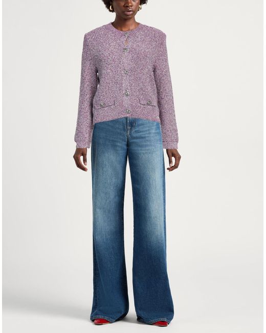 Maje Purple Cardigan Polyester, Cotton, Viscose, Polyamide, Elastane