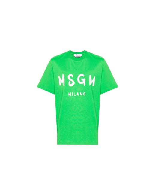 T-shirt MSGM pour homme en coloris Green