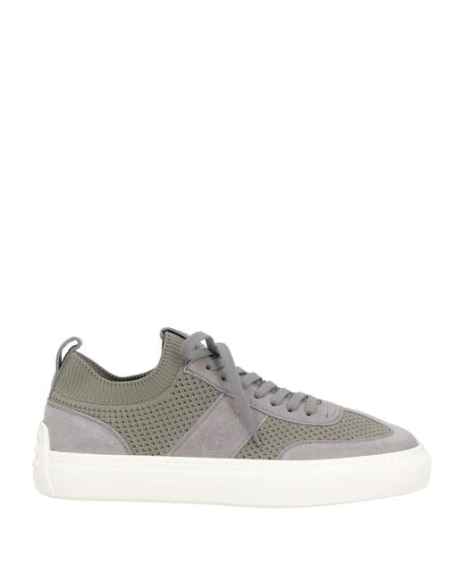 Tod's Gray Sneakers Leather, Textile Fibers for men
