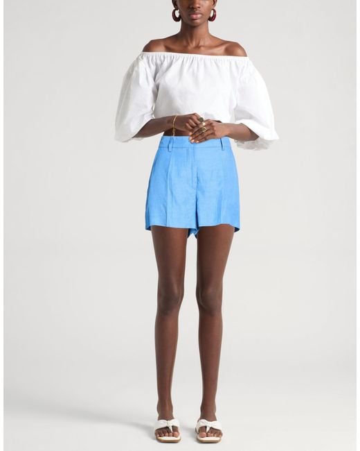 P.A.R.O.S.H. Blue P.A.R.O..H. Azure Shorts & Bermuda Shorts Viscose, Linen
