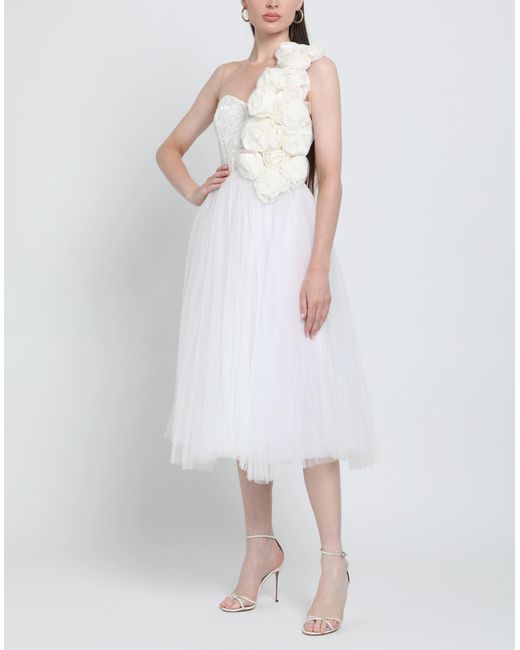 Elisabetta Franchi White Midi Dress