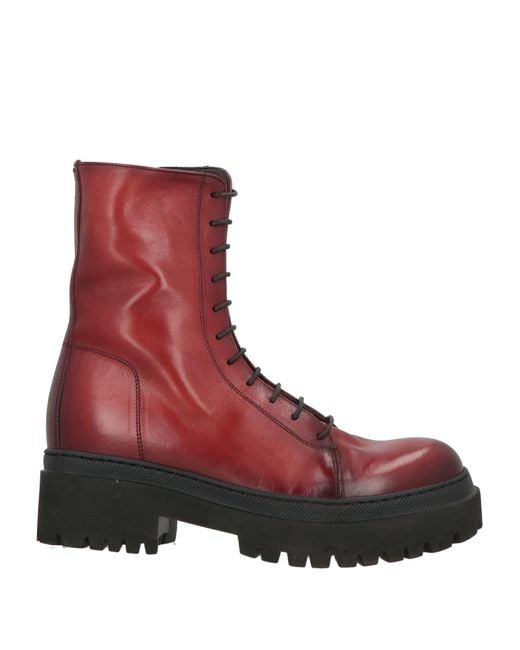 Pantanetti Red Brick Ankle Boots Leather