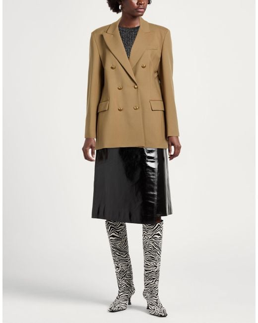 P.A.R.O.S.H. Natural Mustard Blazer Virgin Wool, Elastane