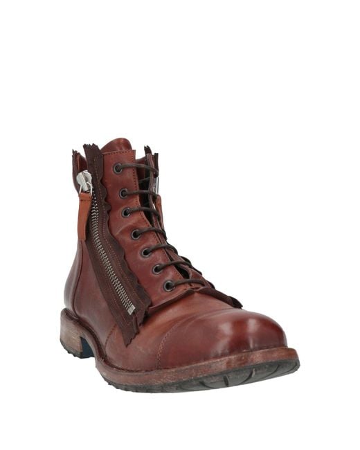 Moma Brown Ankle Boots Leather, Textile Fibers for men
