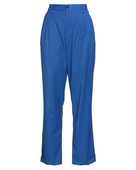 Imperial Blue Pants Polyester, Viscose, Elastane