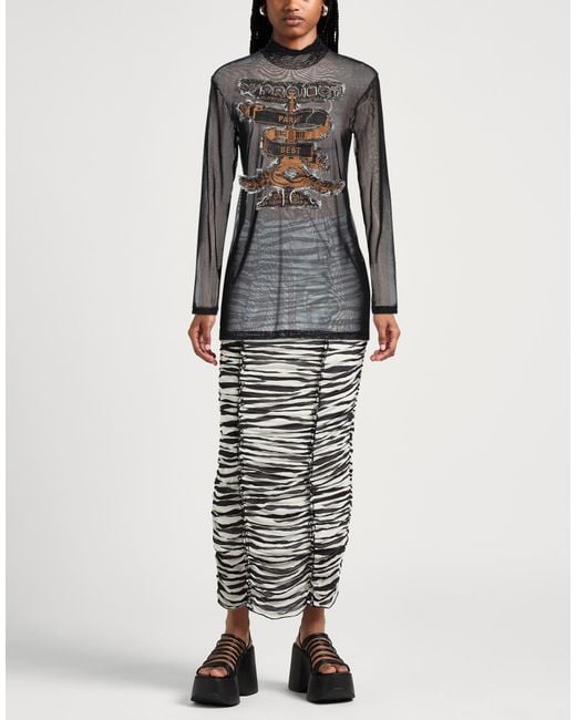 Y. Project Black Embellished Tulle Turtleneck T-Shirt