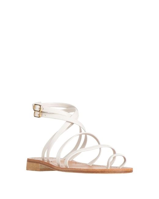 Baldinini White Light Thong Sandal Leather