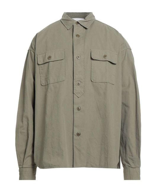Applied Art Forms Green Military Shirt Cotton for men
