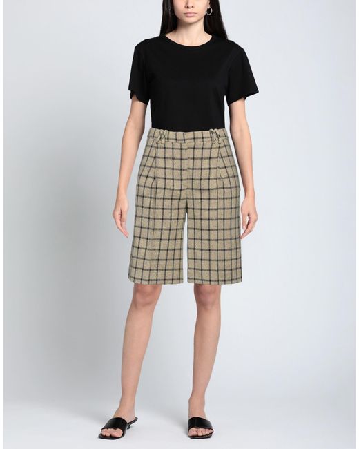 Ganni Gray Shorts & Bermuda Shorts Organic Cotton, Cotton, Elastane