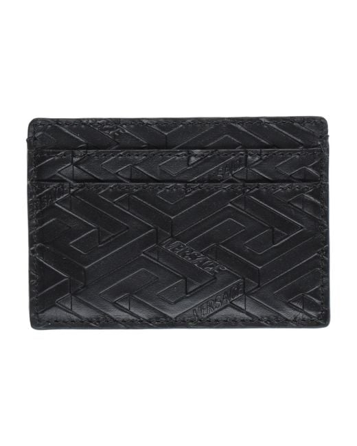 Versace Black Document Holder Soft Leather for men