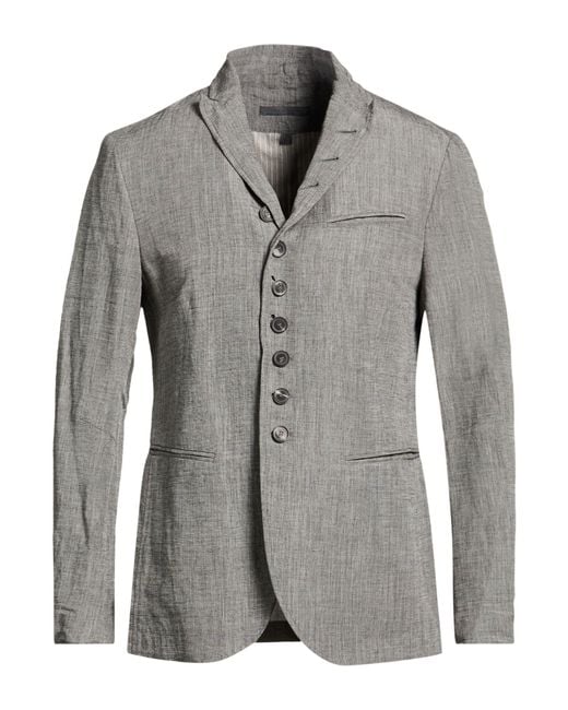 John Varvatos Gray Blazer Viscose, Linen, Silk for men