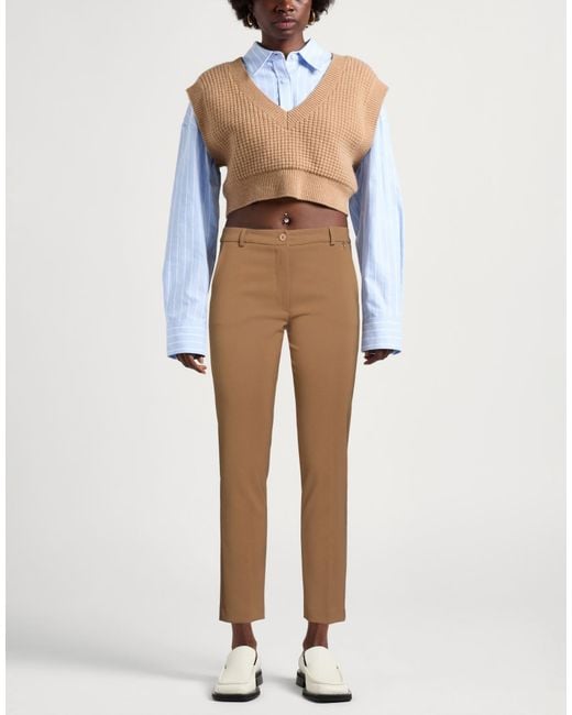 Gai Mattiolo Brown Pants Polyester, Elastane