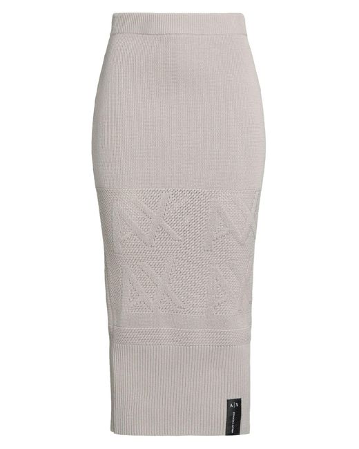 ARMANI EXCHANGE Gray Midi Skirt Cotton